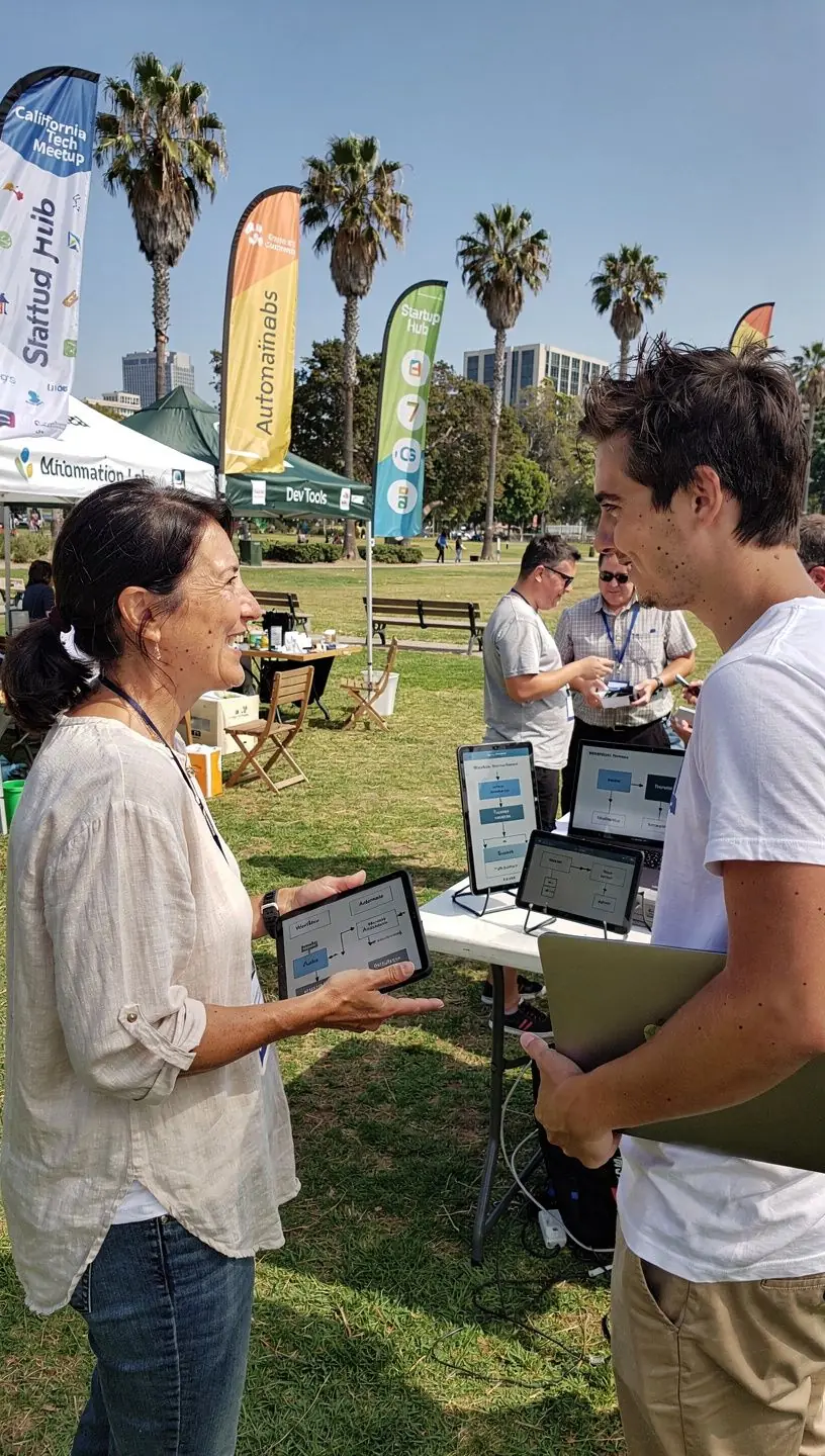 Image of a team collaborating on implementing automation technology to streamline operations.